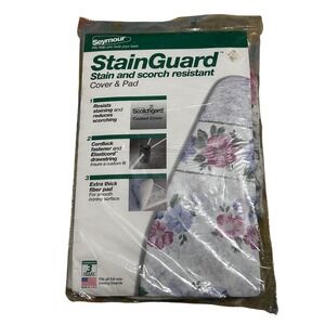 VINTAGE FLORAL Seymour StainGuard Ironing Board Cover Pad Stain Scorch Resistant